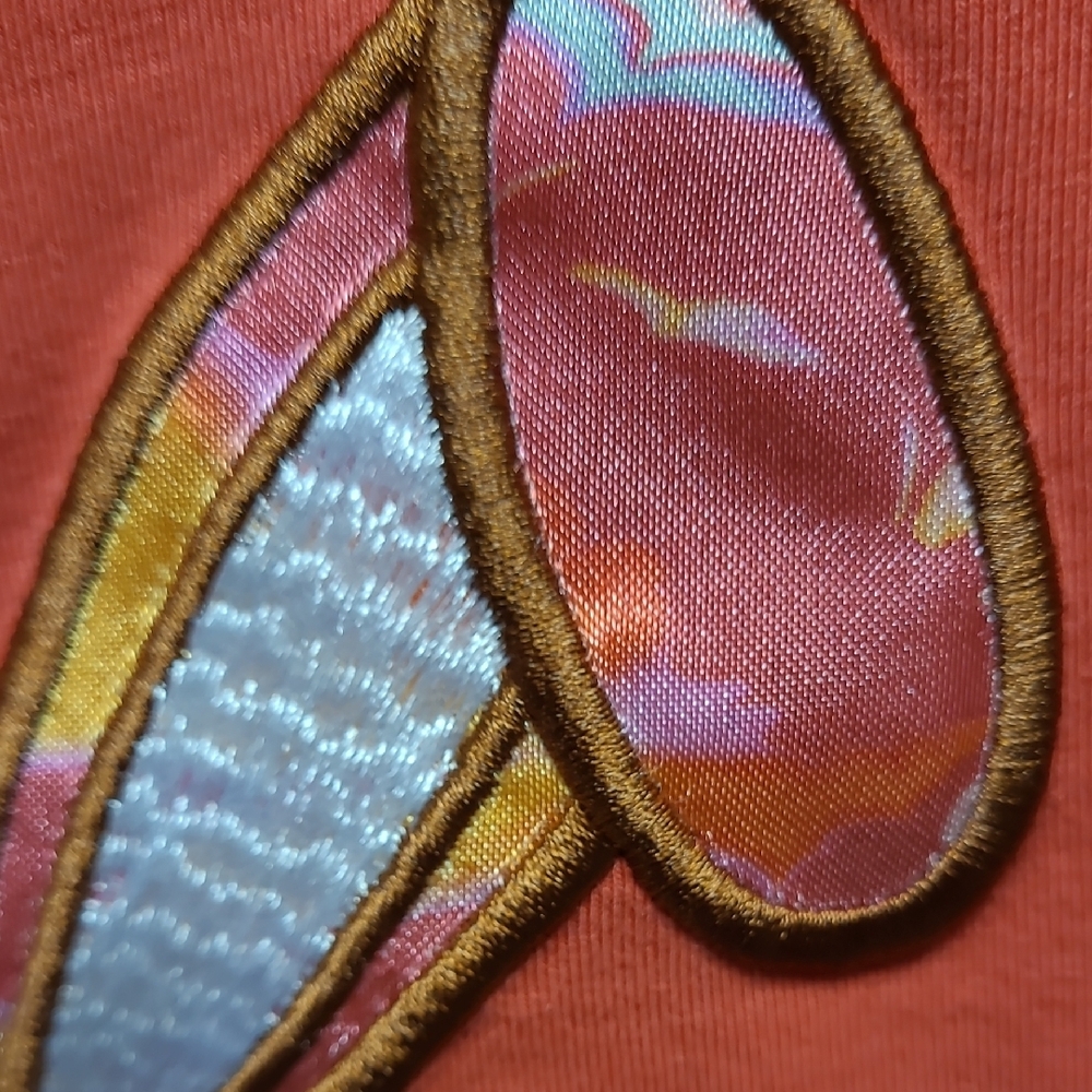 BKYS  Red emroidered Hologram Multicolor Graphic Tee with Lucky Charm Design L - Picture 3 of 12